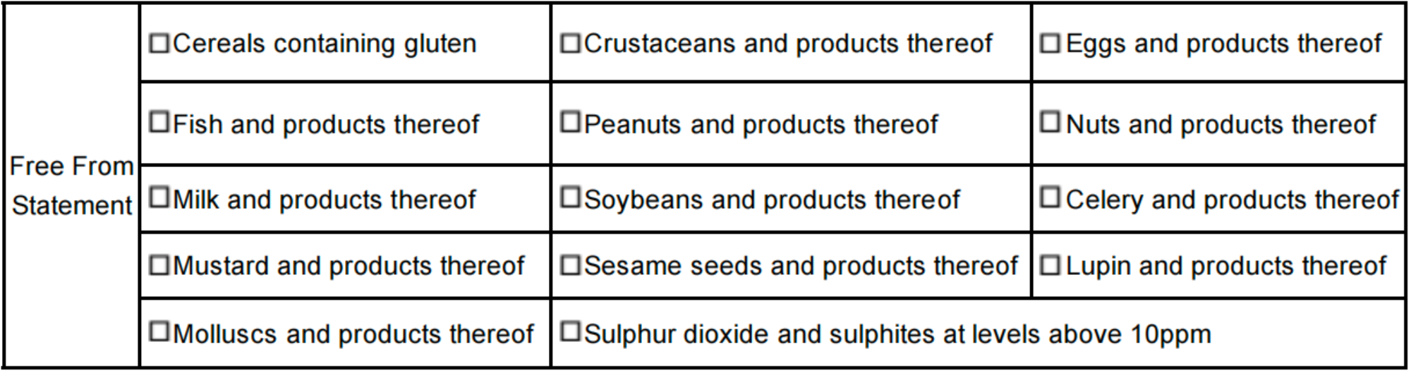 Allergen Information